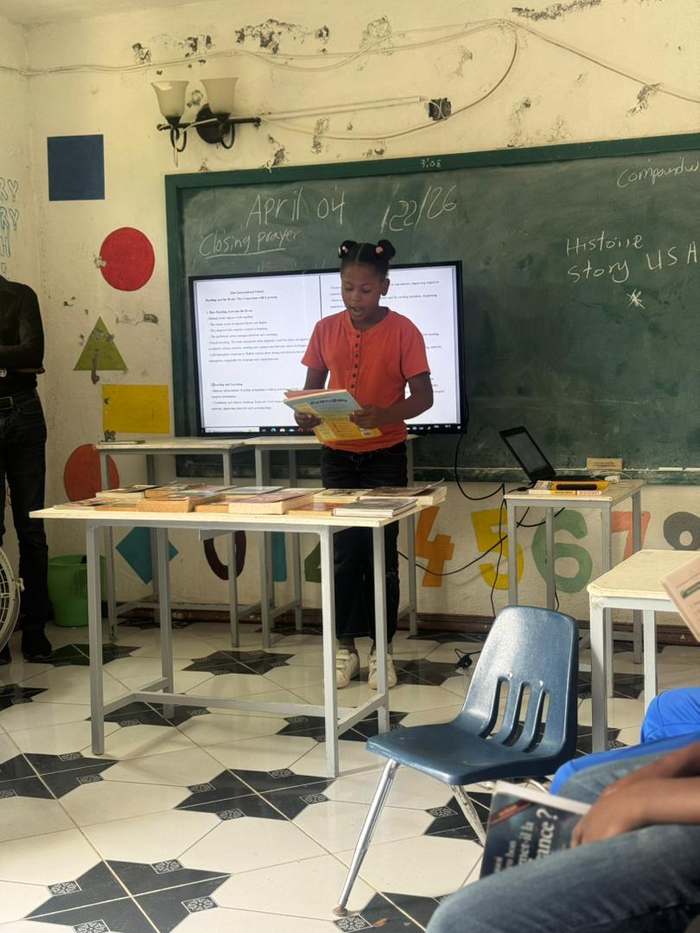 Girl presenting